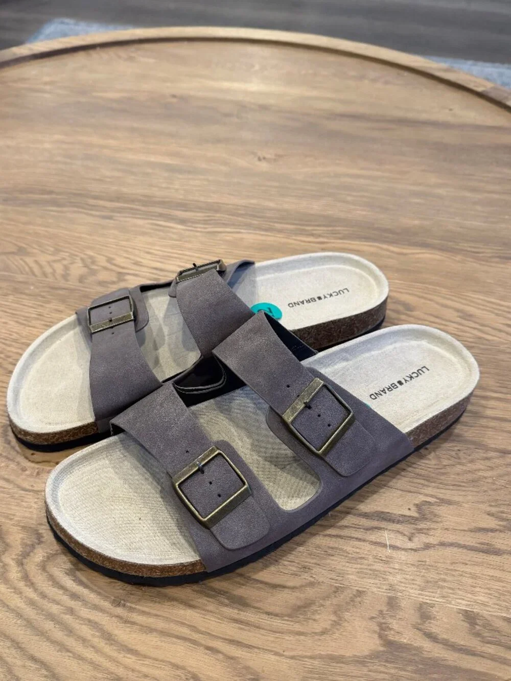 Men's Lucky Brand Birkenstock Style Double Strap Buckle Sandals Size 12